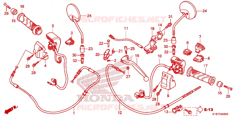 COMMODO - LEVIER - CABLE Honda SCOOTER 110 SCOOPY 2014  ACF110SFE_2TH