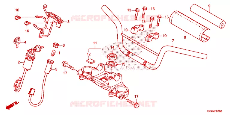 GUIDON - TE DE FOURCHE Honda MOTO 110 CRF 2025  CRF110FS