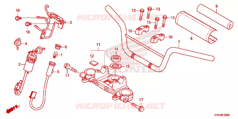 GUIDON - TE DE FOURCHE Honda MOTO 110 CRF 2025  CRF110FS