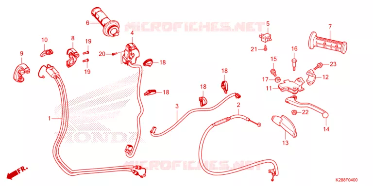LEVIER DE GUIDON - CABLE - COMMODO Honda MOTO 125 CRF 2025  CRF125FS