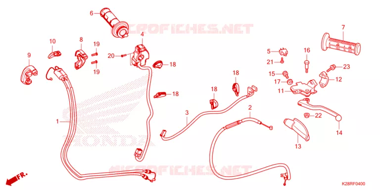 LEVIER DE GUIDON - CABLE - COMMODO Honda MOTO 125 CRF 2025  CRF125FS