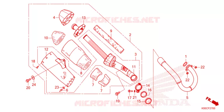 SILENCIEUX D'ECHAPPEMENT Honda MOTO 250 CRF 2025  CRF250RS