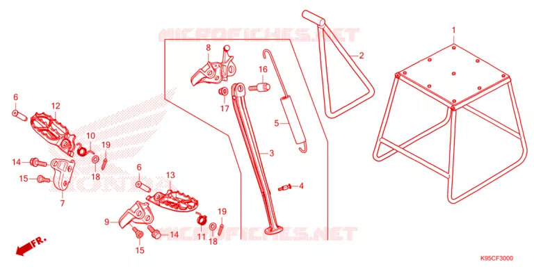 REPOSE PIED - BEQUILLE Honda MOTO 250 CRF 2025  CRF250RWES