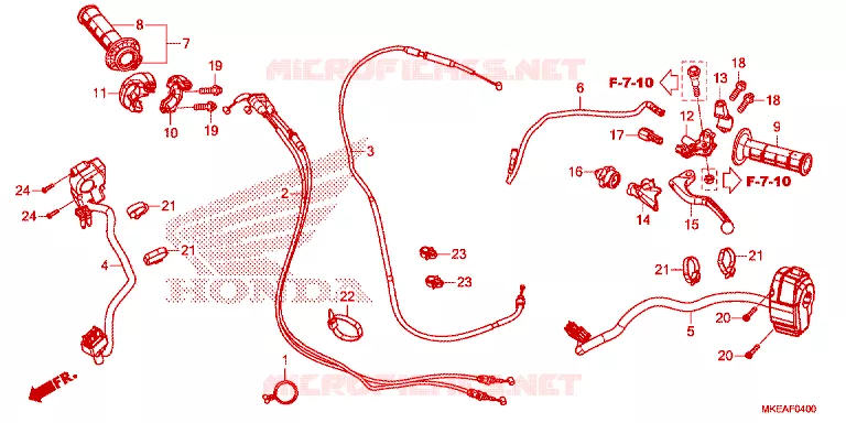 LEVIER DE GUIDON - CABLE - COMMODO Honda MOTO 450 CRF 2025  CRF450RLS