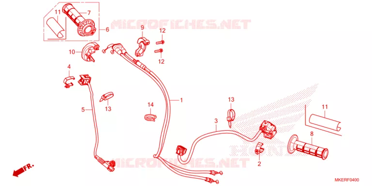 COMMODOS - POIGNEES - CABLES Honda MOTO 450 CRF 2025  CRF450RS