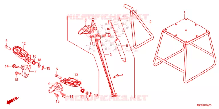 REPOSE PIED - BEQUILLE Honda MOTO 450 CRF 2025  CRF450RXS