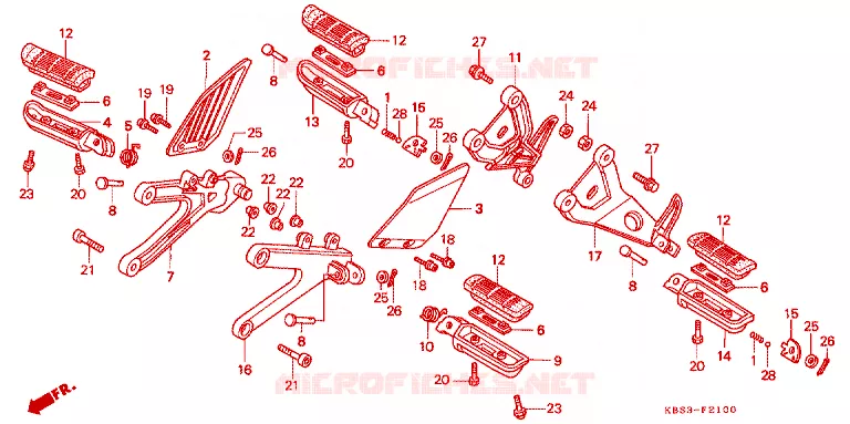 REPOSE PIED Honda MOTO 125 NSR 1996  NSR125RS
