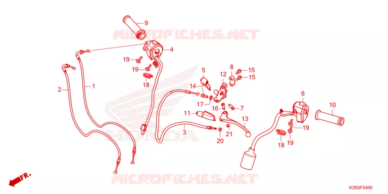 LEVIER DE GUIDON - CABLE - COMMODO Honda MOTO 125 GROM 2025  MSX125AS_A