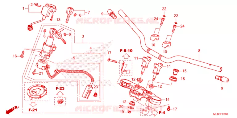 GUIDON - TE DE FOURCHE Honda MOTO 750 HORNET 2024  CB750AR