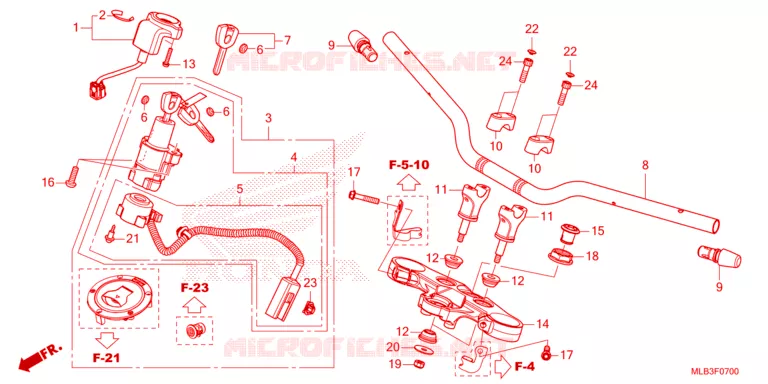 GUIDON - TE DE FOURCHE Honda MOTO 750 HORNET 2024  CB750AR