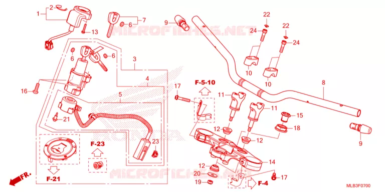 GUIDON - TE DE FOURCHE Honda MOTO 750 HORNET 2024  CB750AP