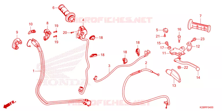 LEVIER DE GUIDON - CABLE - COMMODO Honda MOTO 125 CRF 2024  CRF125FBR