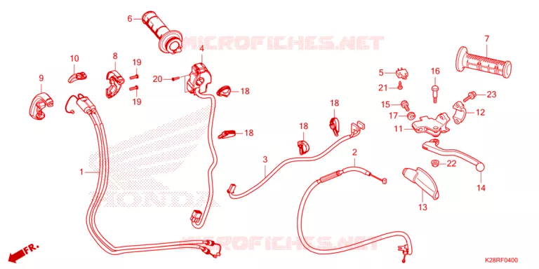 LEVIER DE GUIDON - CABLE - COMMODO Honda MOTO 125 CRF 2024  CRF125FR