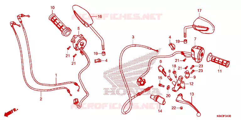 LEVIER DE GUIDON - CABLE - COMMODO Honda MOTO 150 CRF 2020  CRF150LL