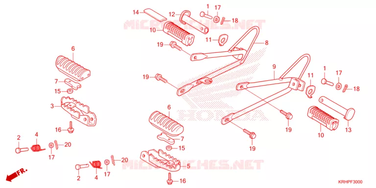 REPOSE PIED Honda MOTO 150 XR 2024  XR150LEKP