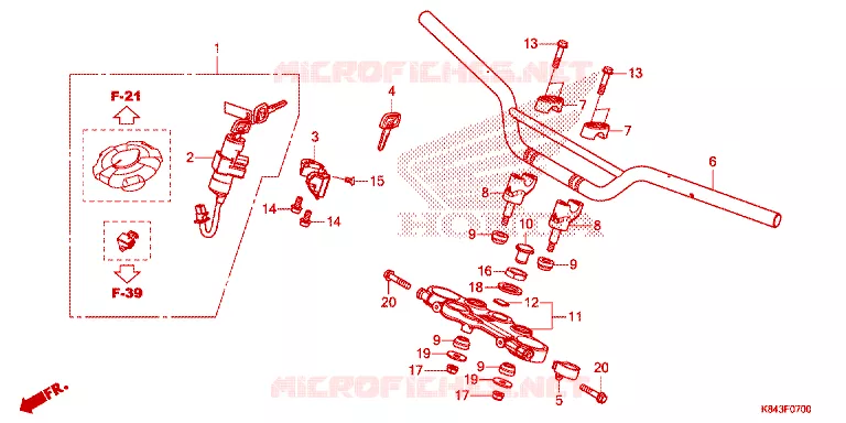 GUIDON - TE DE FOURCHE Honda MOTO 150 CRF 2021  CRF150LL