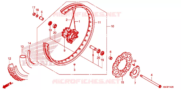 ROUE AVANT Honda MOTO 150 CRF 2021  CRF150LL