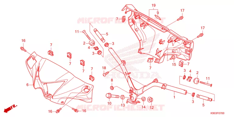 GUIDON - CARENAGE Honda MOTO 110 WAVE 2023  AFS110CSFP