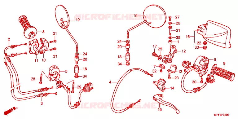 COMMODO - LEVIER - CABLE Honda MOTO 700 TRANSALP 2011  XL700VB