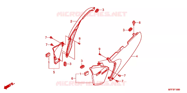 FILTRE A AIR - COUVERCLE LATERAL Honda MOTO 700 TRANSALP 2011  XL700VB