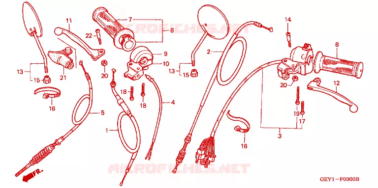 LEVIER DE GUIDON - CABLE - COMMODO Honda MOTO 50 APE 2001  XZ501