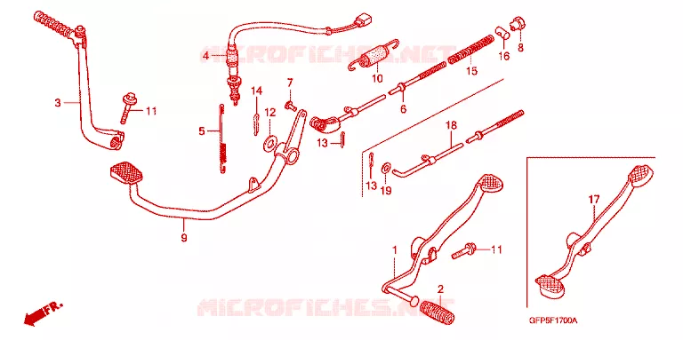 KICK STARTER ARM/PEDAL Honda MOTO 100 POP 2009  RF1009