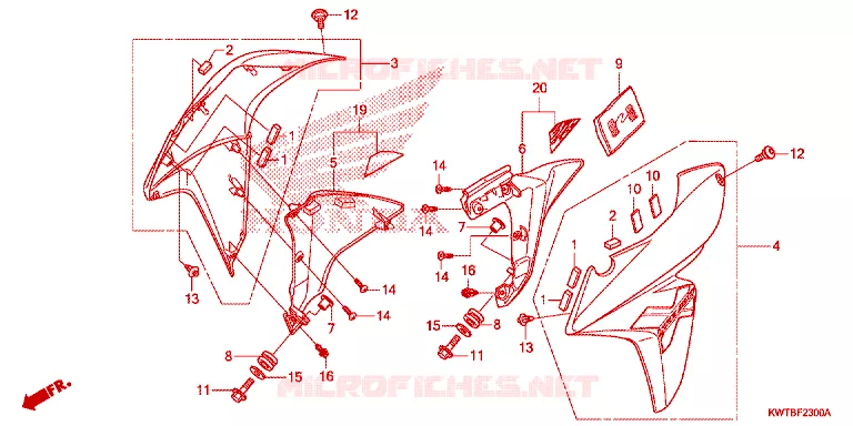 OUIES DE RADIATEUR Honda MOTO 300 XR 2014  XRE300D