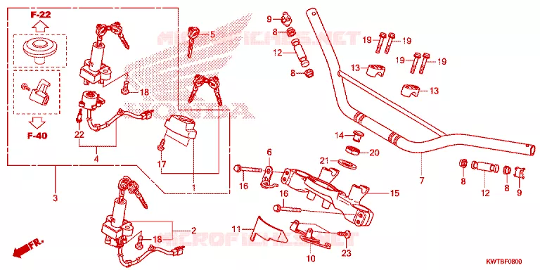 GUIDON Honda MOTO 300 XR 2014  XRE300E