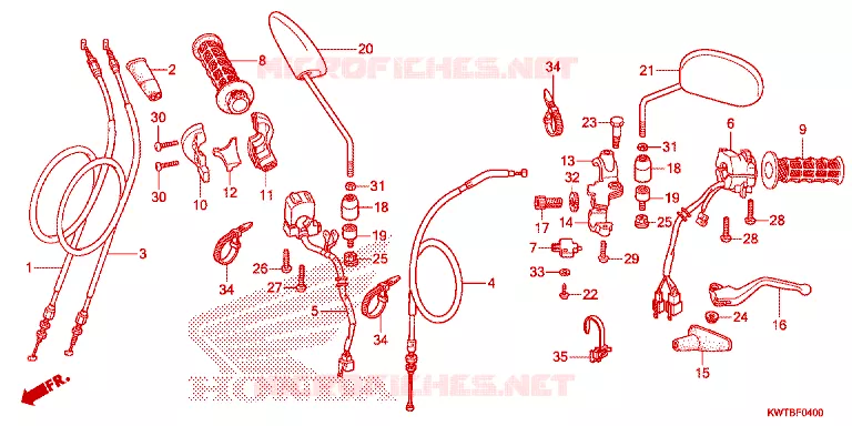 LEVIER DE GUIDON - CABLE - COMMODO Honda MOTO 300 XR 2014  XRE300E