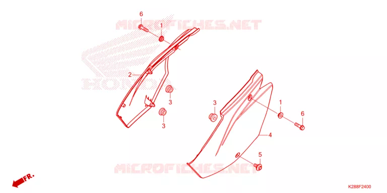 COUVERCLES LATERAUX Honda MOTO 125 CRF 2025  CRF125FBS