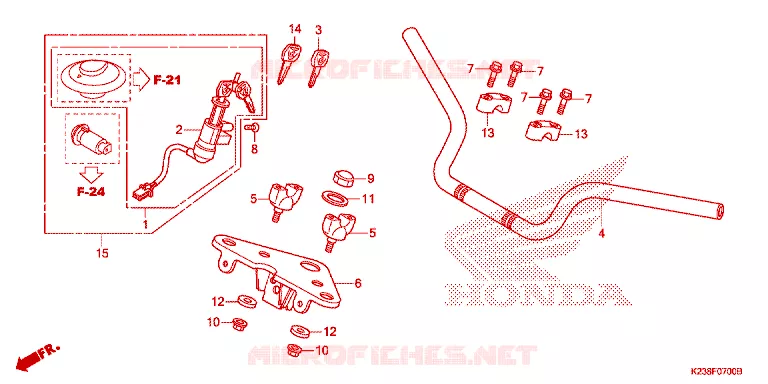 GUIDON - TE DE FOURCHE Honda MOTO 110 CD 2014  CB110CE