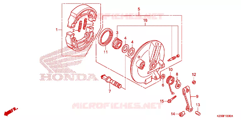 FLASQUE - MACHOIRES DE FREIN AVANT Honda MOTO 110 CD 2014  CB110CME