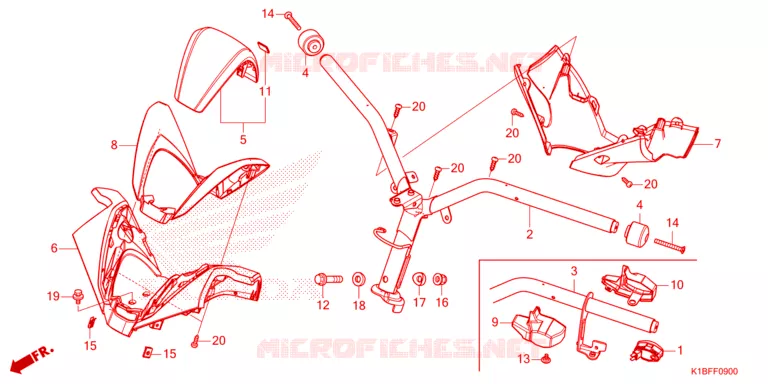 GUIDON - CARENAGE Honda SCOOTER 350 FORZA 2024  NSS350AR