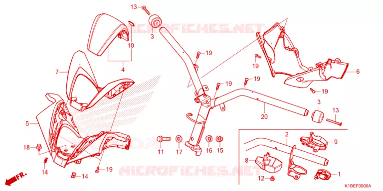 GUIDON - CARENAGE Honda SCOOTER 350 FORZA 2025  NSS350ASS