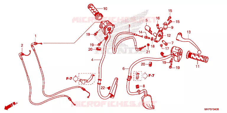 LEVIER DE GUIDON - CABLE - COMMODO Honda MOTO 500 CB 2022  CB500XAL