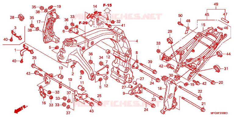 CADRE Honda MOTO 600 HORNET 2012  CB600FAC_BR