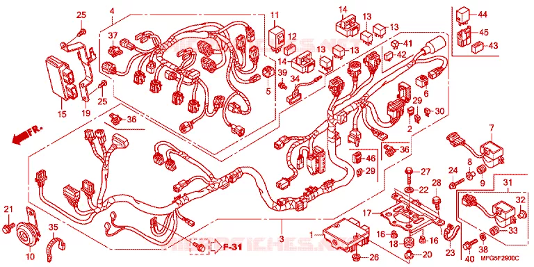 FAISCEAU DES FILS Honda MOTO 600 HORNET 2012  CB600FAC_BR