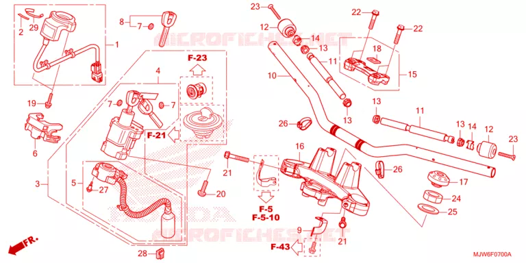 GUIDON Honda MOTO 500 CB 2018  CB500FAJ
