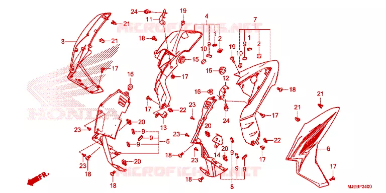 OUIES DE RADIATEUR Honda MOTO 650 CB 2016  CB650FAF
