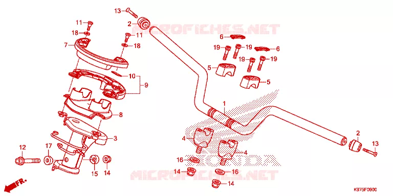 GUIDON - CARENAGE Honda SCOOTER 150 PCX 2019  WW150AK