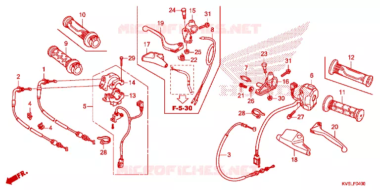 COMMODO - LEVIER - CABLE Honda MOTO 160 CG 2021  CG160ESL