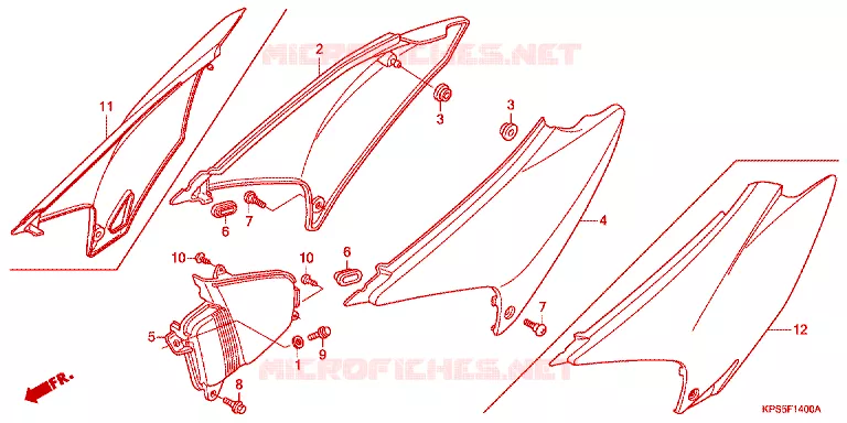 FILTRE A AIR - COUVERCLE LATERAL Honda MOTO 230 CRF 2012  CRF230FC