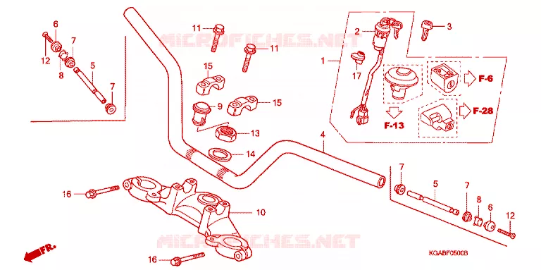 GUIDON Honda MOTO 125 CG 2007  CG125KS7