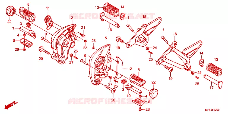 REPOSE PIED Honda MOTO 700 TRANSALP 2013  XL700VD