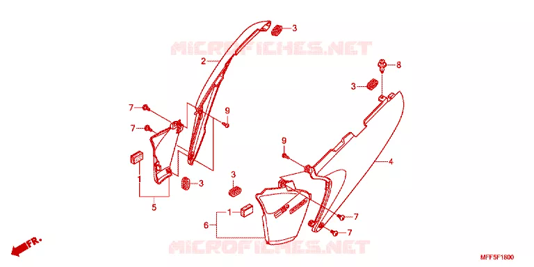 COUVERCLES LATERAUX Honda MOTO 700 TRANSALP 2013  XL700VAD