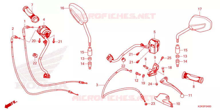 LEVIER DE GUIDON - CABLE - COMMODO Honda MOTO 300 CB 2023  MC300CP