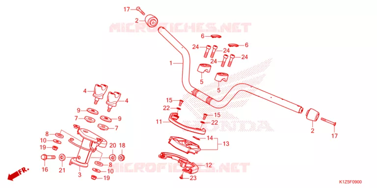 GUIDON - CARENAGE Honda SCOOTER 160 PCX 2024  WW160P