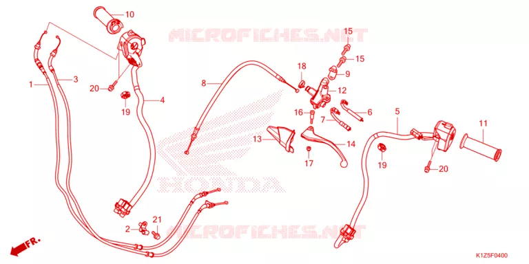 LEVIER DE GUIDON - CABLE - COMMODO Honda SCOOTER 160 PCX 2024  WW160P