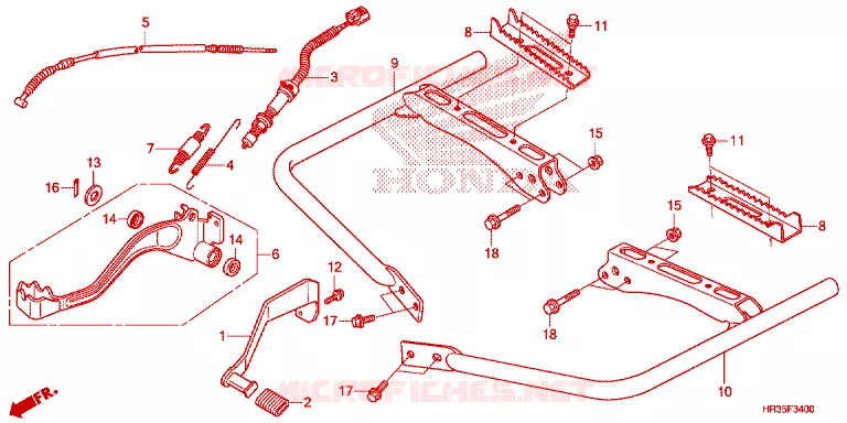 PEDALE - REPOSE PIED Honda ATV 420 FOURTRAX 2021  TRX420FM1H