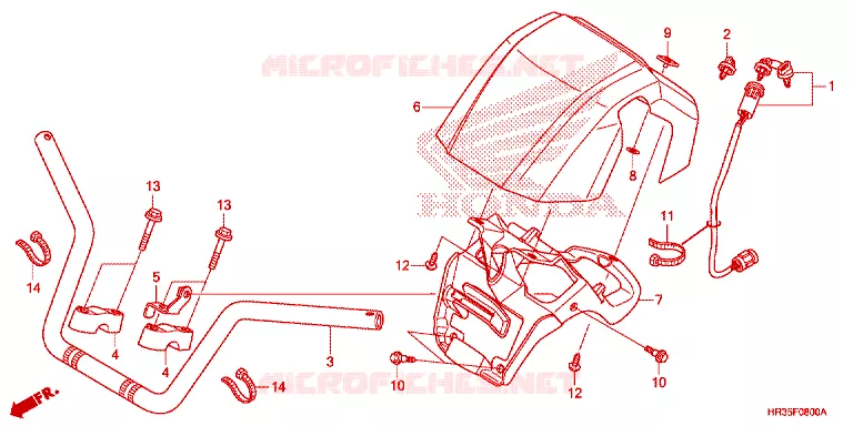 GUIDON Honda ATV 420 FOURTRAX 2017  TRX420FM1H
